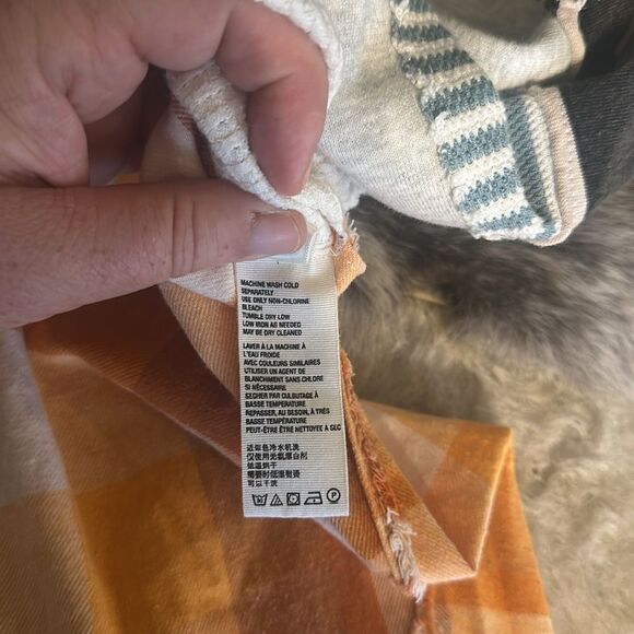 We The Free White Hooded Tunic with Colorful Sleeves S (5175) - Picture 5 of 6